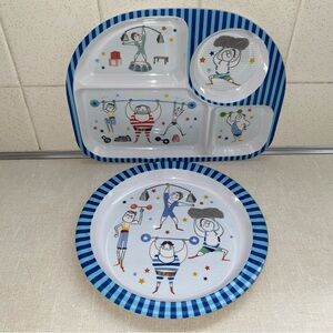 ZARA Home Kids Melamine Plate Set 2 Pc New